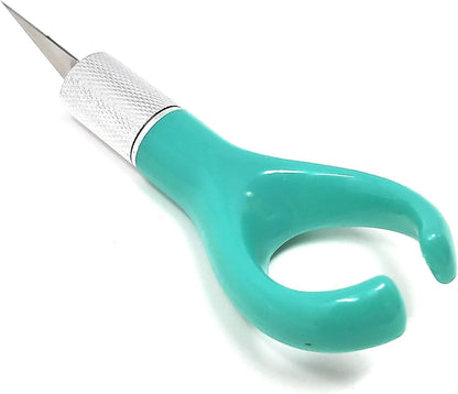 Excel Blades K71 Fingertip Craft Knife – 7-Inch Ergonomic Hobby Knife with Finger Loop – Precision Cutting Tool for Paper, Vinyl, Foam, and Stencils – Includes #11 Blade and Safety Cap – Teal Green