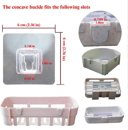 12 PCS Wall Mounted Replacement Sticky pads for Kitchen Bathroom Shower Caddy Organizer Rack Holder Nail Free Adhesive Hooks (Square)
