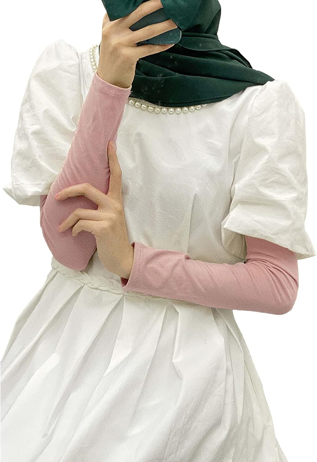 amokk Long Arm Sleeves for Women Cooling UV Sun Protection Sleeves to Cover Arms Gardening Sleeves