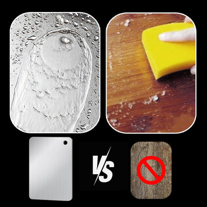 Titanium Cutting Board Set of 3 for Kitchen, Stainless Steel Double-Sided Food-Grade Cutting Boards for Meat Cheese Vegetable Fruit (S M L)
