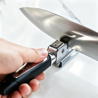 Knife Sharpener,Jonurphy Kitchen Knife Sharpeners,Rotating Steel Wheel Sharpening Discs,Manual Knife Sharpening Tool for Kitchen,Home
