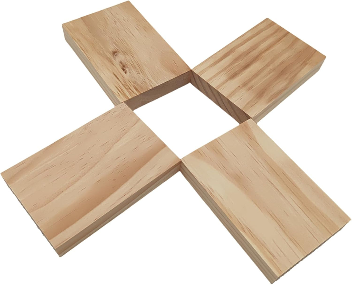 4PCS Rectangle Wood Boards Unfinished Wood Blocks for Crafting, 8x6x1in Blank Whittling Wooden Blocks for Wood Carving,Painting & Burning