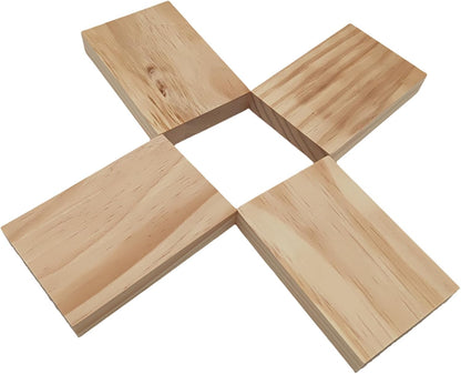 4PCS Rectangle Wood Boards Unfinished Wood Blocks for Crafting, 8x6x1in Blank Whittling Wooden Blocks for Wood Carving,Painting & Burning