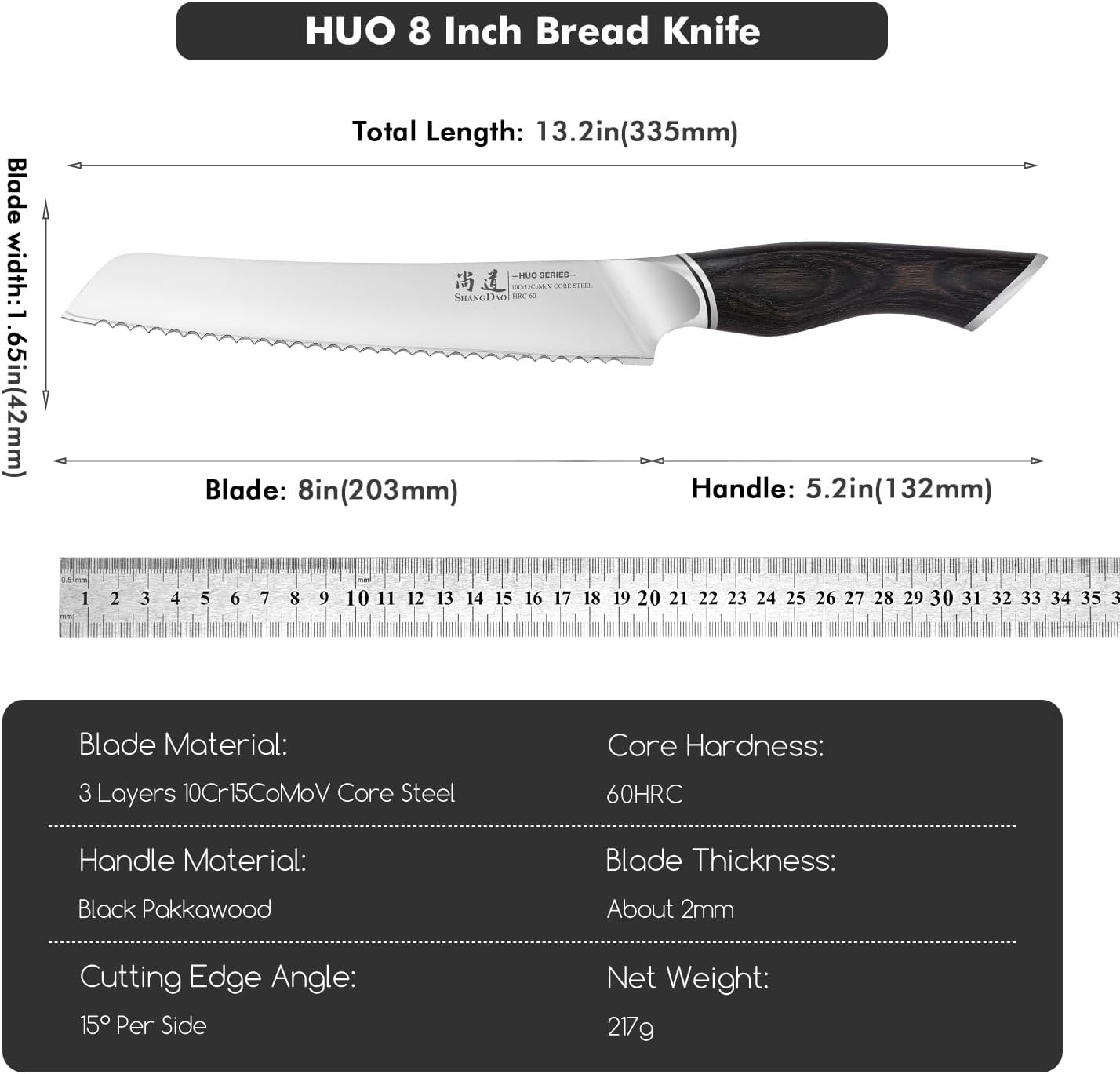 SHANGDAO 7 Inch Japanese Santoku Chef Knife, VG10 Stainless Steel Kitchen Cooking Knife with Pakkawood Handle Gift Box