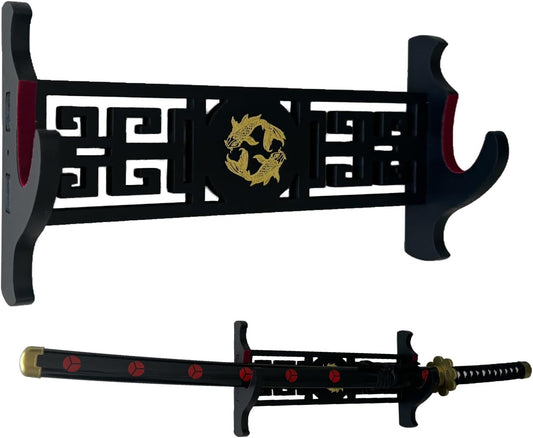katana Sword Wall Mount Holder 5 Tier Velvet Padded Samurai Sword Display Rack Wakizashi Sword Stand Zoro Animation Sword Display
