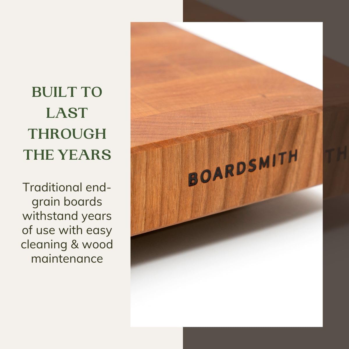 The Boardsmith Walnut Sidekick End Grain Cutting Board - Walnut Wood Cutting Board for Kitchen - Kitchen Cutting Board - Wooden Cutting Board