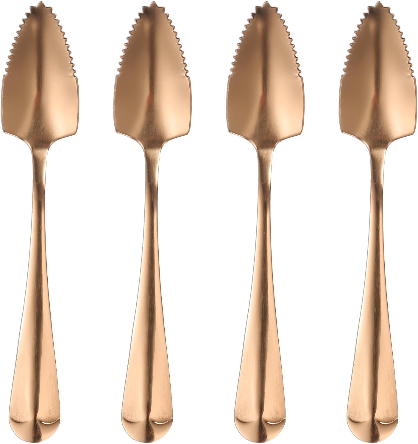 uxcell 4Pcs Grapefruit Spoons, Stainless Steel Fruit Utensils Spoon with Serrated Edge Thick Gauge Handle Grapefruit Knife Tool Mirror Finish for Citrus Melon Dessert, Purple