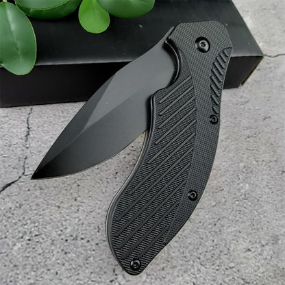 Generic Clash Black Serrated Pocket Folding knife, 3"" 8Cr13MoV Steel Drop Point Blade, Assisted One-Handed Flipper Opening, Utility EDC for Outdoor Camping Survival