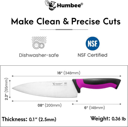 7.5-Inch Nakiri Knife, High Carbon Stainless Steel Hollow Grind Blade, Razor Sharp Edge, Ergonomic Non-Slip Handle, Cleaver Style, DT-50 Series, Orange