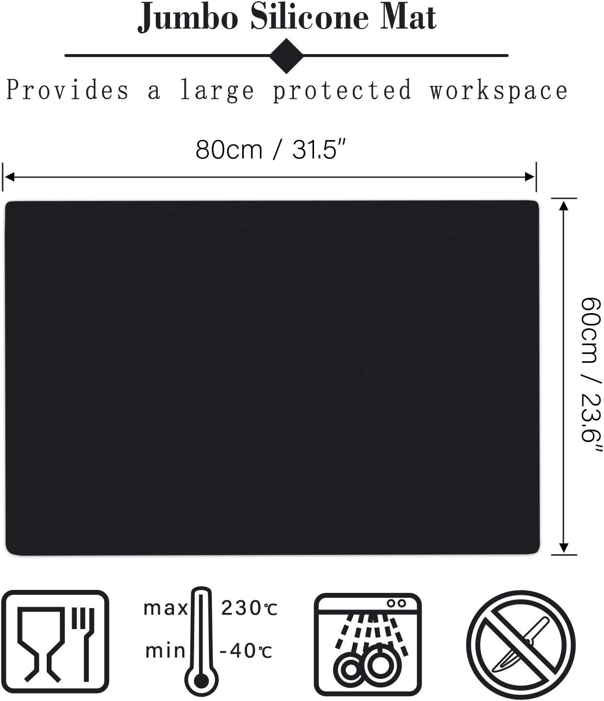 Gartful Extra Large Transparent Silicone Mat, Countertop Protector, 25.2 x 17.7 inches Silicone Sheet for Crafts Resin Jewelry Casting Mat Pad Nonstick Table Placemat