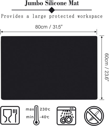 Gartful Extra Large Transparent Silicone Mat, Countertop Protector, 25.2 x 17.7 inches Silicone Sheet for Crafts Resin Jewelry Casting Mat Pad Nonstick Table Placemat