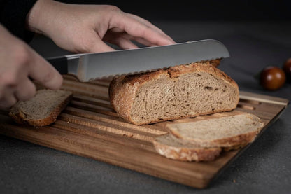 Kuhn Rikon ICED Bread Knife 7.87 Inch, Ice Hardened German Stainless Steel, Razor Sharp Titanium Coated Serrated Blade, Precision Everyday Kitchen Knife