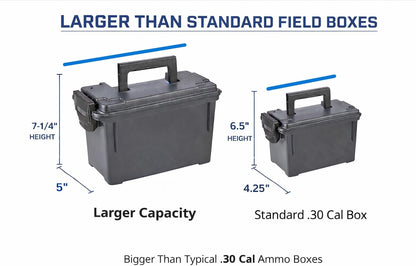 Sheffield 12629 Ammo Storage Box, Mothers Day Gifts for Mom,.30 Cal Field Boxes, Lockable Storage Box with Handle, Secures Hunting Gear, Supplies, and Bullets, Made in USA