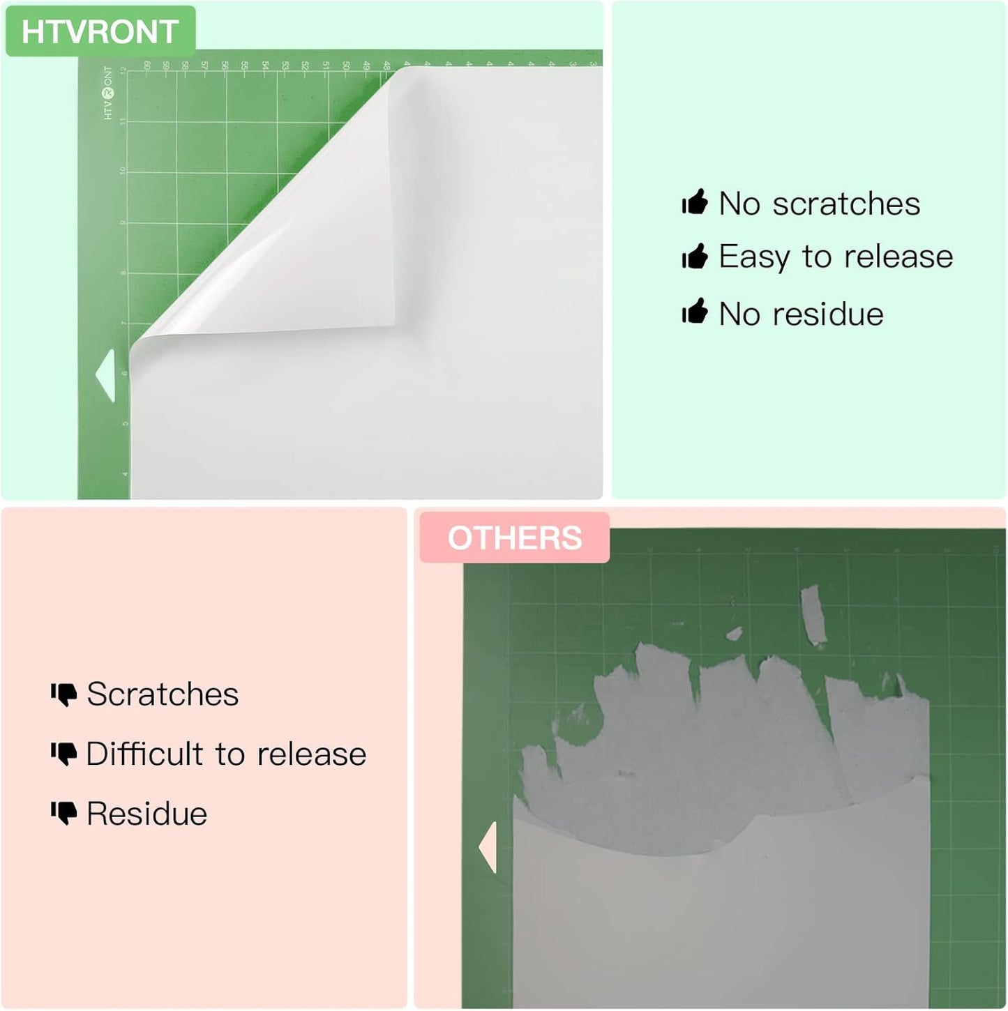HTVRONT Cutting Mat, 6 Pcs Cutting Mat 12x12(Standard, Light, Strong, FabricGrip) Compatible with Cricut Maker 3/Maker 4/Maker/Explore 3/4/5/Air 2/One, Variety Adhesive Sticky Cutting Mats Accessories