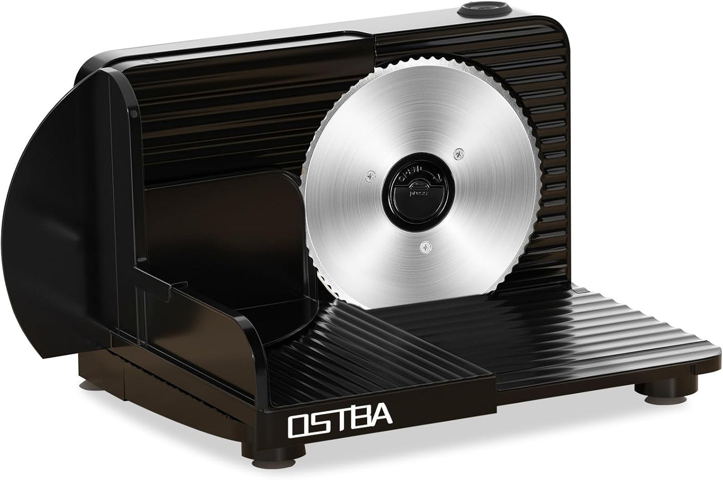 OSTBA Foldable Electric Food Slicer, Adjustable Thickness 0–15mm, 6.7” Stainless Steel Blade, 150W Motor, Portable & Easy-to-Clean, Meat, Cheese, Bread, and Vegetable Slicer for Home Kitchen, Black