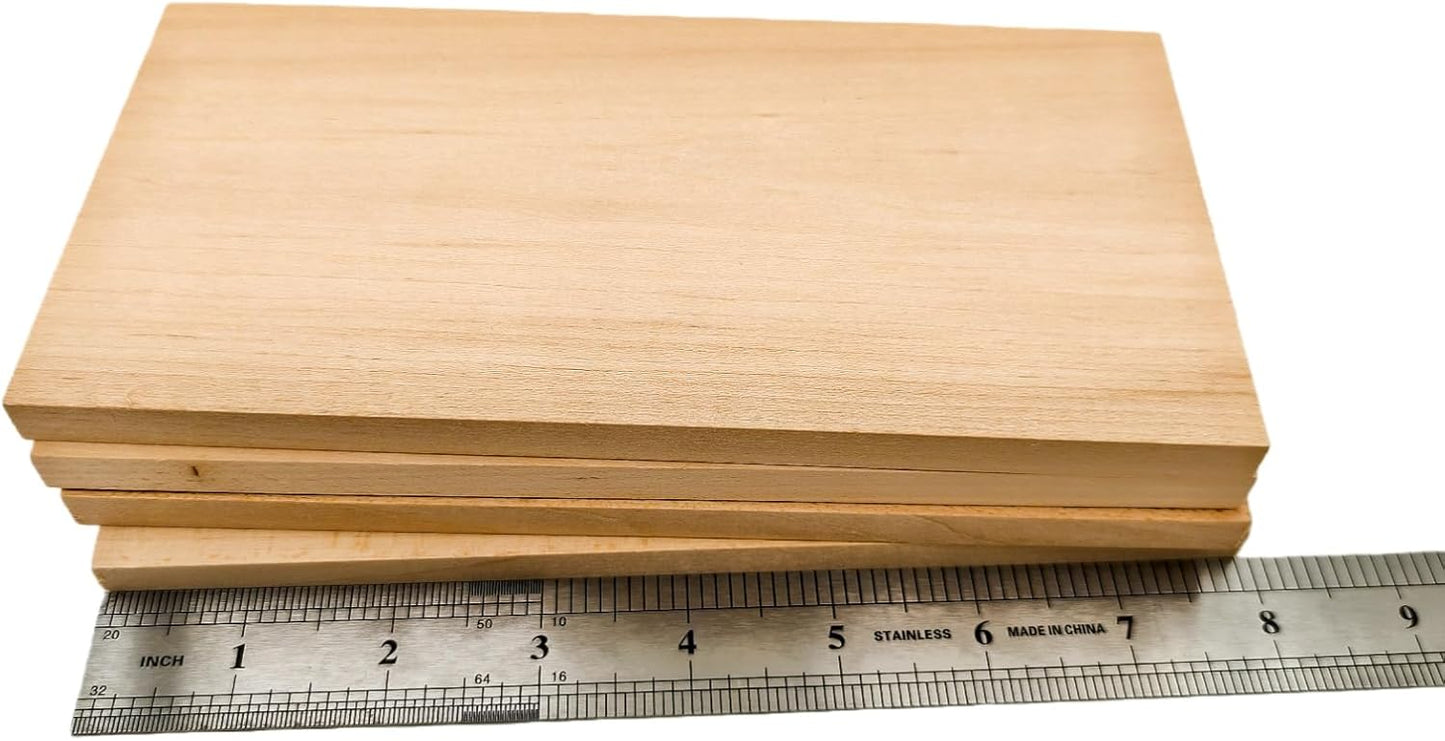 Unfinished Basswood Blocks for Crafts, Wood Craft Panels for Art, Engraving, Painting, DIY Projects, Chip Carving, Fretwork (7.87 x 3.93 x 0.78 in)