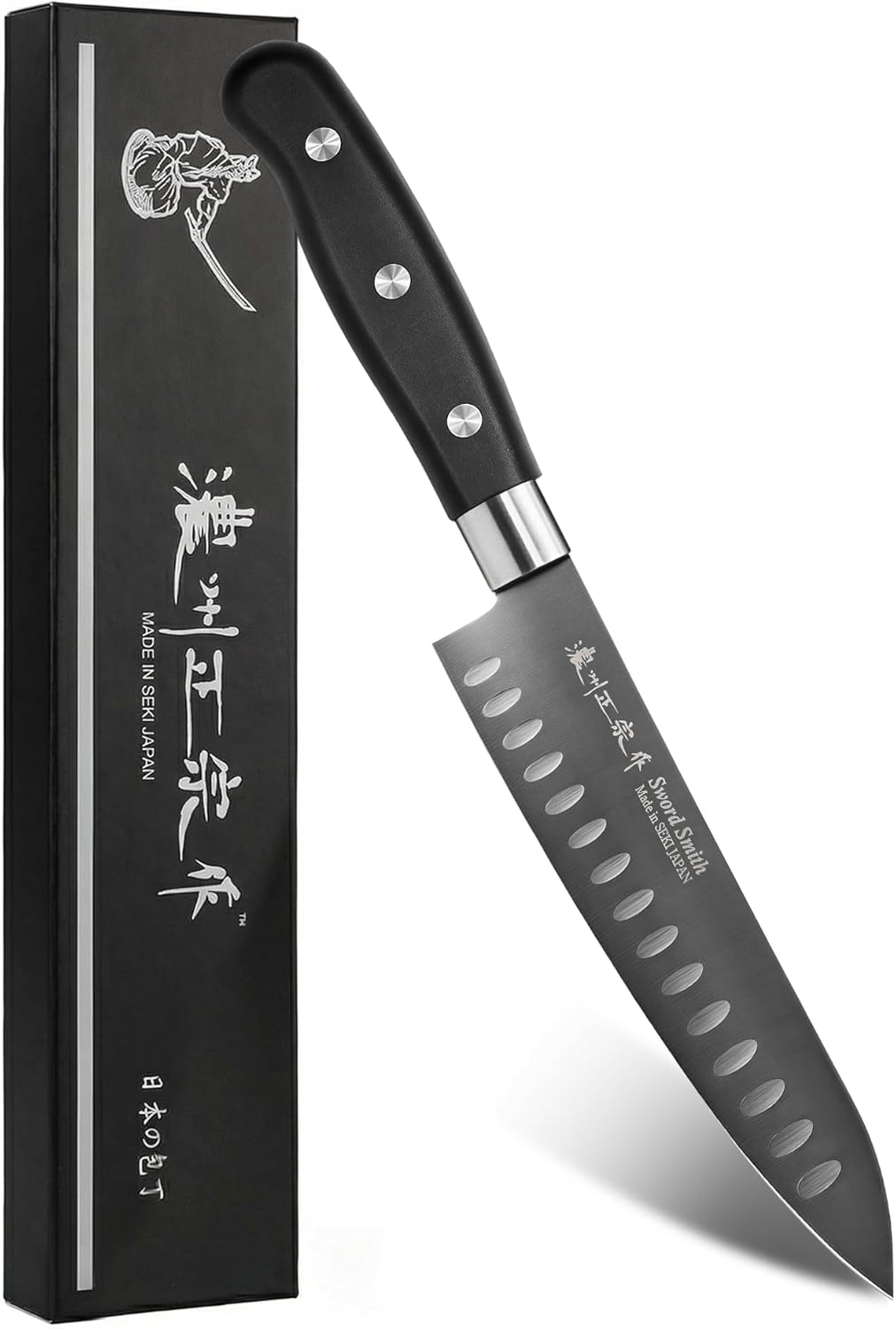 8 Inch Japanese Chef Knife, Made in Japan, Full Tang High Carbon Molybdenum Stainless Steel Gyuto Knife with Hammered Finish for Rock Chopping Meat, Fish and Vegetables
