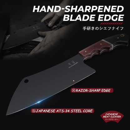 DRGSKL Boning Knife 7 inch - Brisket Trimming Knives for Meat Cutting, Black Butcher Slicing Knives with Full Tang Handle, Kitchen Fillet Knife for Birthday Dad Mom Gift