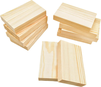 4PCS Rectangle Wood Boards Unfinished Wood Blocks for Crafting, 8x6x1in Blank Whittling Wooden Blocks for Wood Carving,Painting & Burning