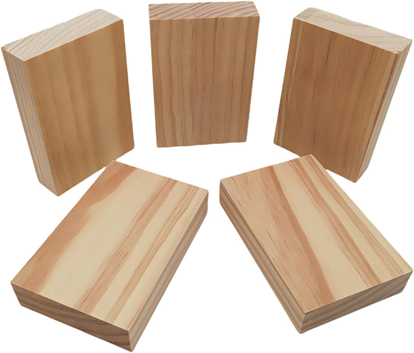 4PCS Rectangle Wood Boards Unfinished Wood Blocks for Crafting, 8x6x1in Blank Whittling Wooden Blocks for Wood Carving,Painting & Burning