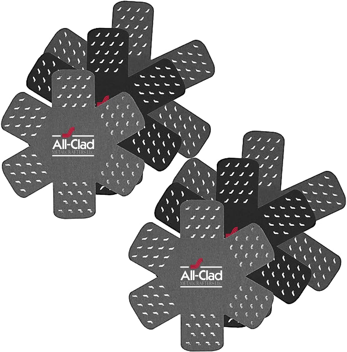 All-Clad Premium Cookware Protectors: Pot and Pan Protectors for Kitchen Organization - Perfect for Cast Iron, Steel, or Glass, (3-Piece), Black/Grey