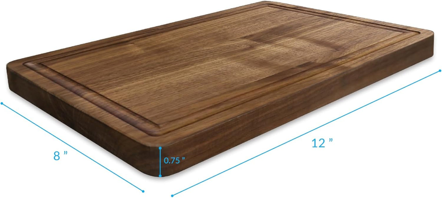 Casual Home Delice Rectangle Juice Drip Groove Cutting Board 15.5"Wx11"Dx0.75"H, Walnut