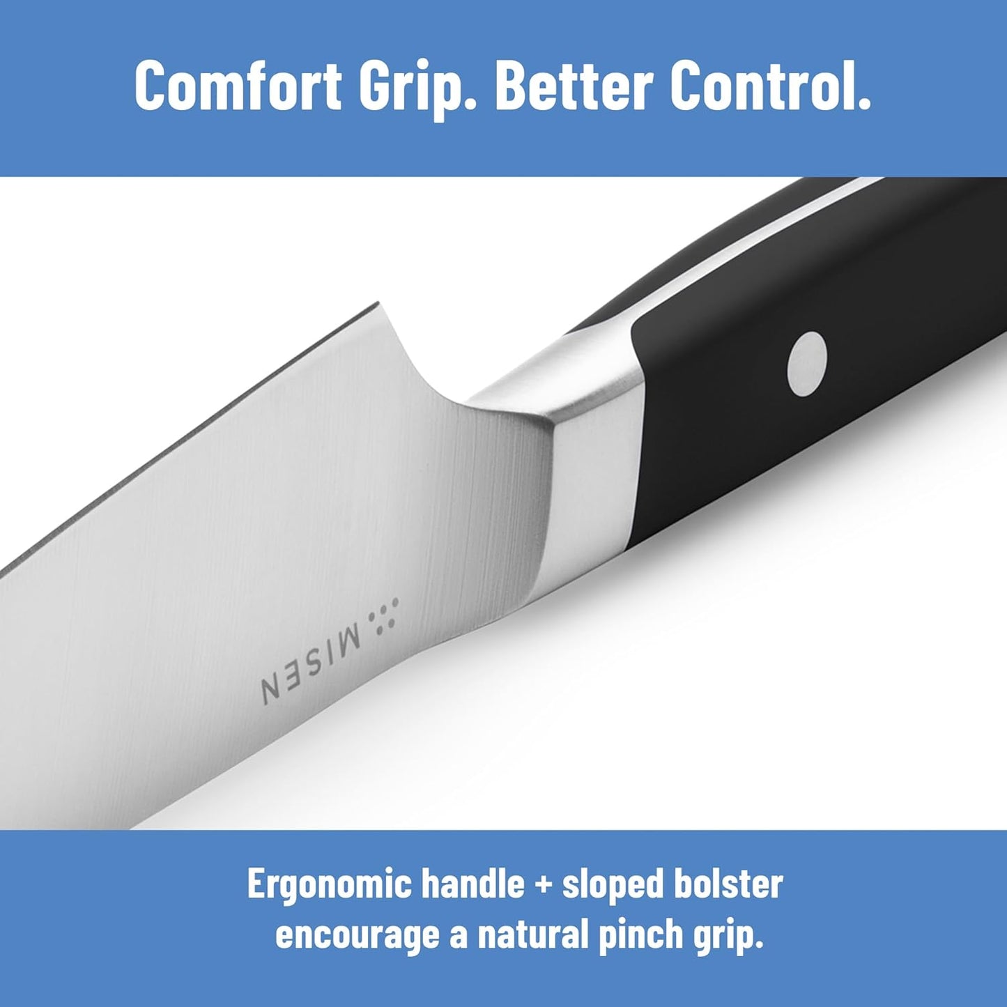 Misen 8" Chef Knife – High Carbon Japanese AUS-10 Stainless Steel – Hybrid German & Japanese Blade – Precision Kitchen Knife for Professionals & Home Cooks – Ultimate Cutting Performance - Green