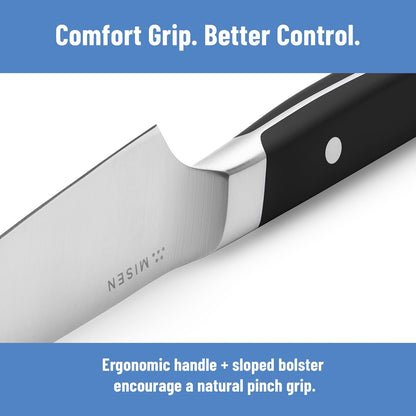 Misen 8" Chef Knife – High Carbon Japanese AUS-10 Stainless Steel – Hybrid German & Japanese Blade – Precision Kitchen Knife for Professionals & Home Cooks – Ultimate Cutting Performance - Green