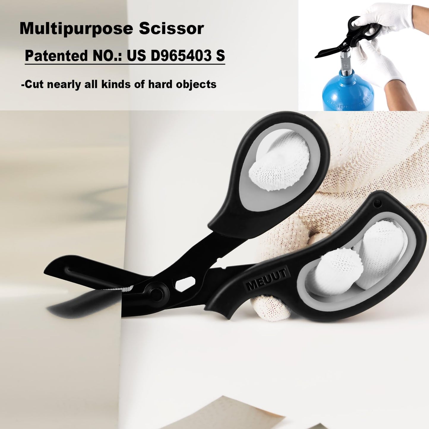 MEUUT 8 inches All Purpose Scissors Multipurpose Heavy Duty Shears, Forged Stainless Steel Utility Industrial Shear Kitchen Scissor for Household, outdoors, EMT