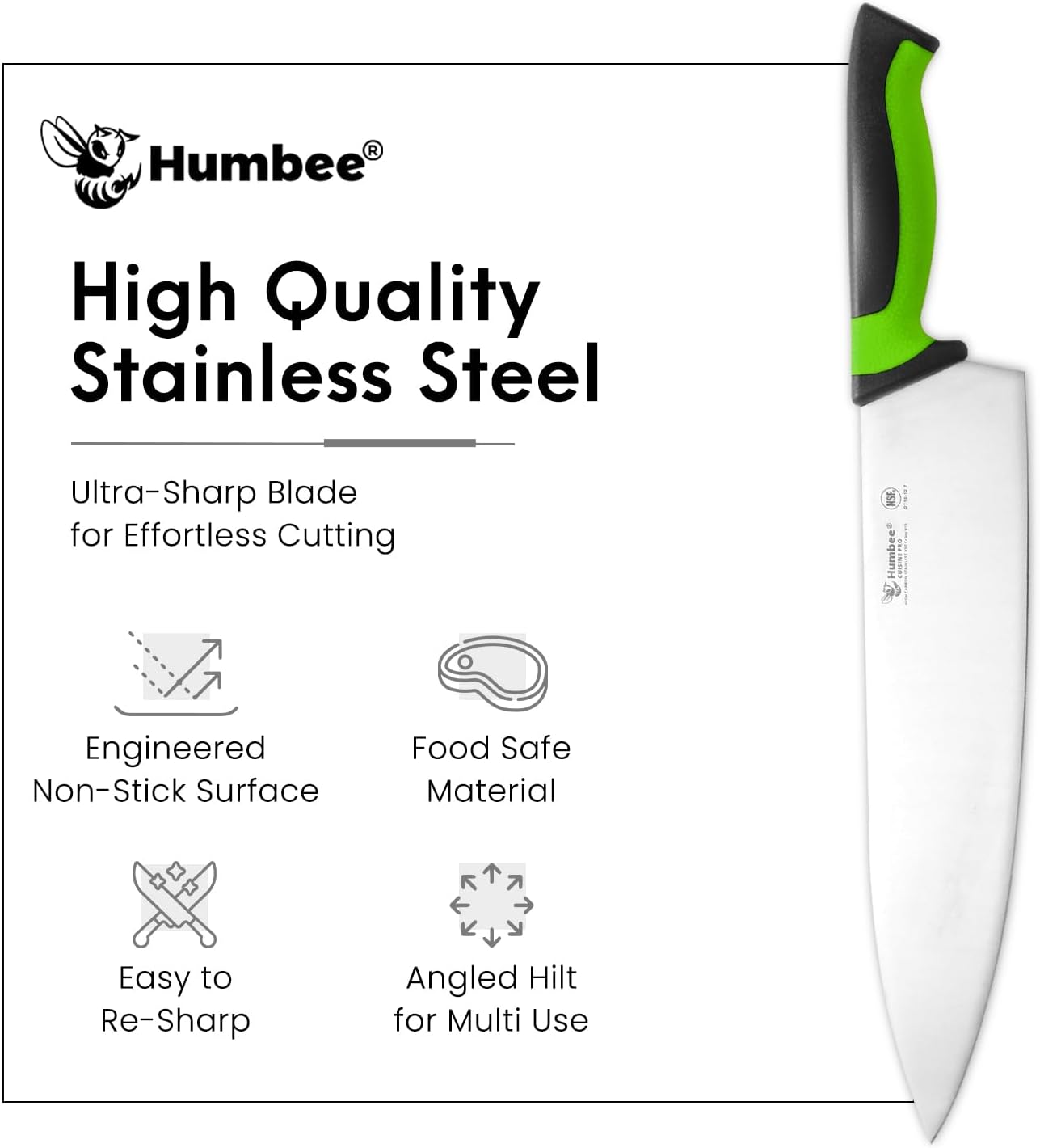 7.5-Inch Nakiri Knife, High Carbon Stainless Steel Hollow Grind Blade, Razor Sharp Edge, Ergonomic Non-Slip Handle, Cleaver Style, DT-50 Series, Orange