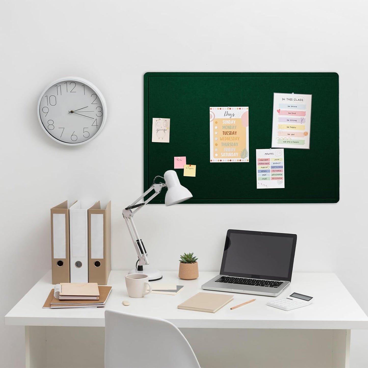 Lightomorrow Bulletin Board, 36 x 24 inches Felt Board - Decorative Pin Board, Cork Board Alternative for Wall, 3' x 2' Foldable Self-Adhesive Vision Board Prayer Board with 20 Pushpins - Black