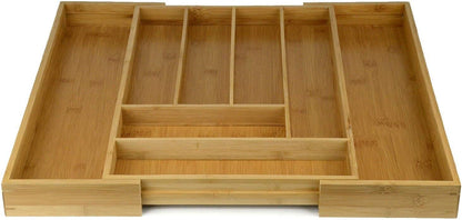 Heim Concept Drawer Organizer Bamboo Cutlery Tray Silverware Organizer/Utensil Holder, Drawer Dividers Organizer for Silverware, Flatware, Knives in Kitchen