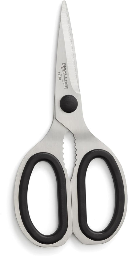 Ergo Chef All-Purpose Come-Apart Kitchen Shears for Poultry, Fish, Vegetables, Herb Stripper, Bottle Opener (Black)