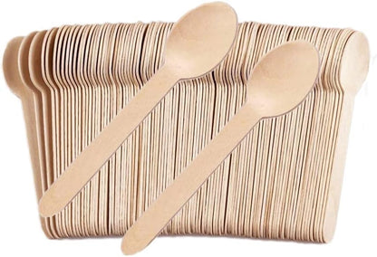 200 Disposable Knives - 6.5 Inch Long Wooden Cutlery - Biodegradable Silverware for Catering Formal Events, Parties, Picnics, Camping, Travel, Weddings, and Other Occasions