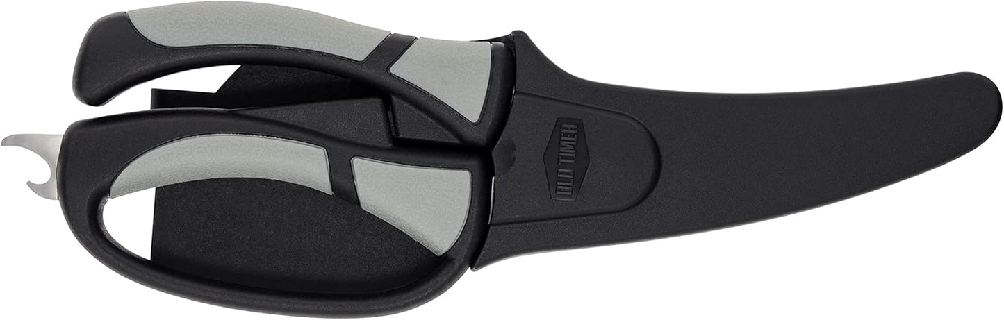 Old Timer Trail Boss Fillet Knife 7.5in with Stainless Steel Fixed Blade, Full Tang Construction, Ergonomic Handle, TPE Non-Slip Grip, and Custom Molded Sheath for Fishing, Filleting, and Outdoors