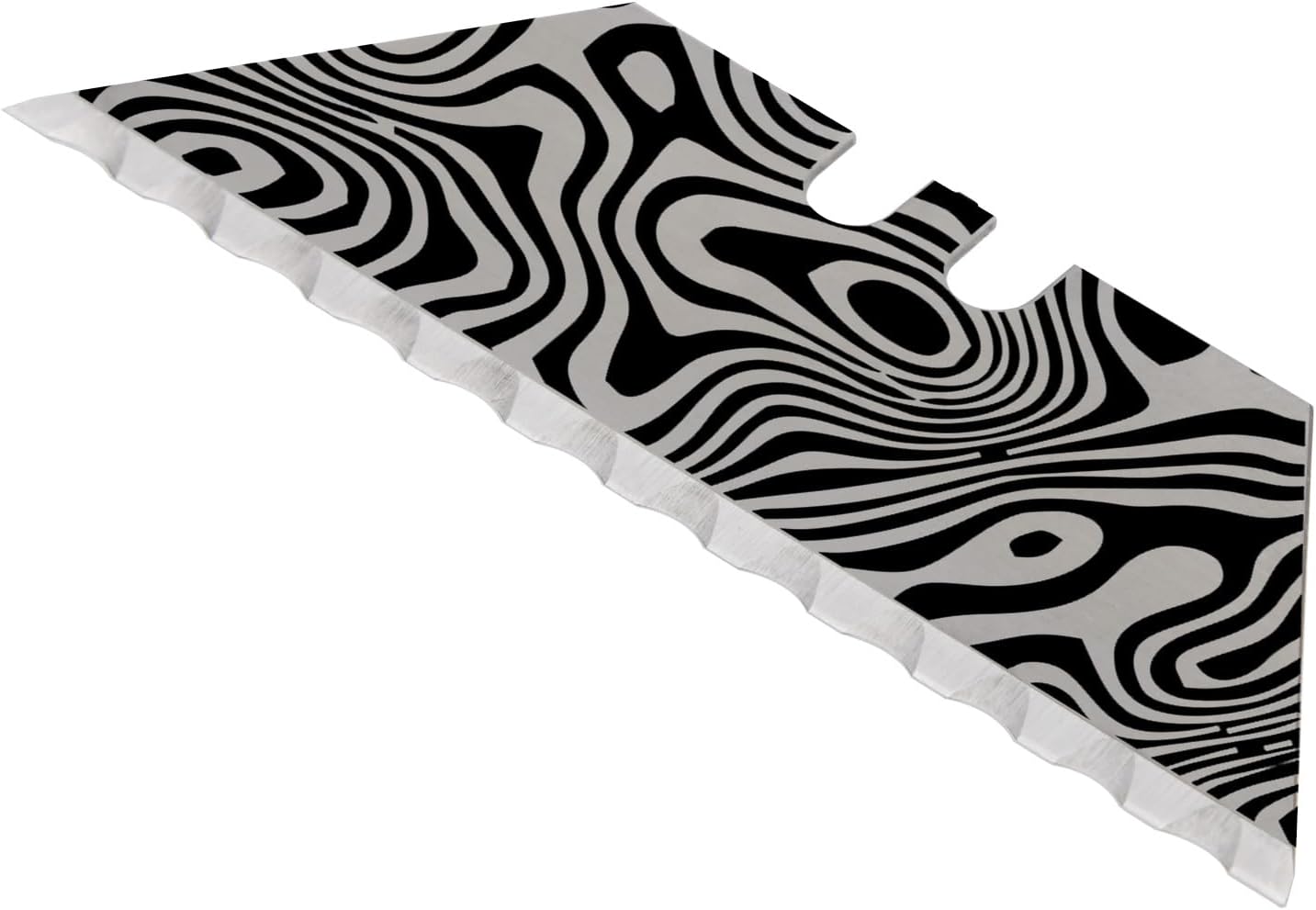 NDZ Performance Serrated Steel Blade Replacement for Utility Knife & Box Cutters, Custom Double Sided Laser Engraved Designs, Silver - Skull - 3 Pack