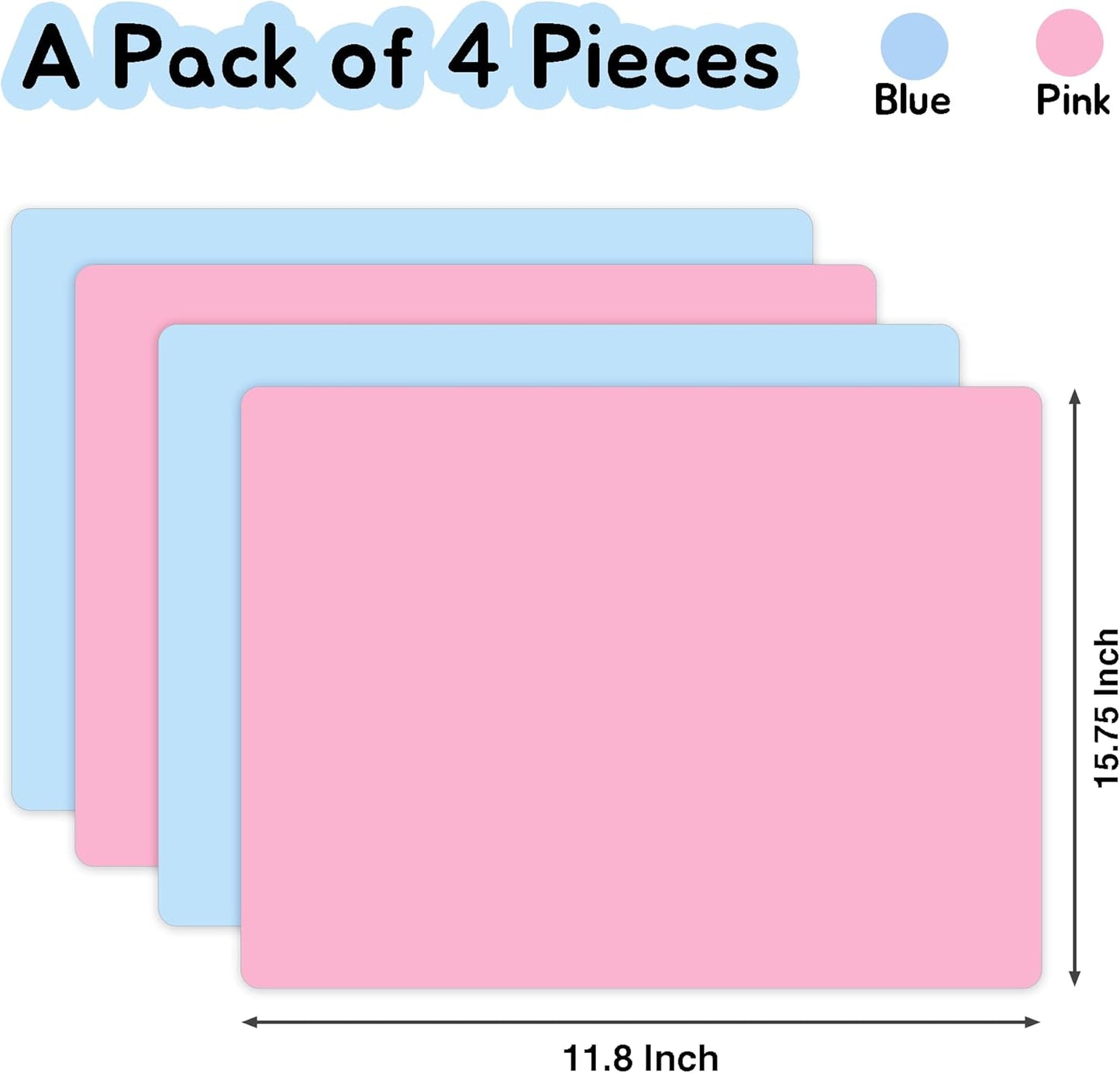 Clear Silicone Mats for Crafts: Translucent Non-slip Heat Resistant 11.8×15.75In (2/Pack) Silicone Placemats for Jewelry, Epoxy Resin,Glitter Slime, DIY Sheet, Nail Art, Countertop Protector Pad