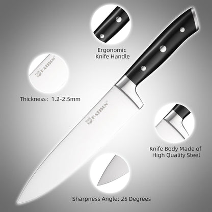 Kitchen Knife Set,14-Piece Knife Set With Block Wooden, Self Sharpening For Chef Knife Set, High Carbon German Stainless Steel Hammered Collection Knife Block Set, Dishwasher Safe Cutlery, Cream