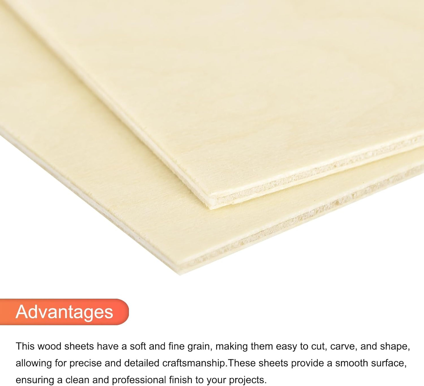MECCANIXITY 3pcs Basswood Sheets 12 x 8 x 3/8 Inch Unfinished Wood Boards Plywood for DIY Crafts Laser Cutting with Smooth Surfaces