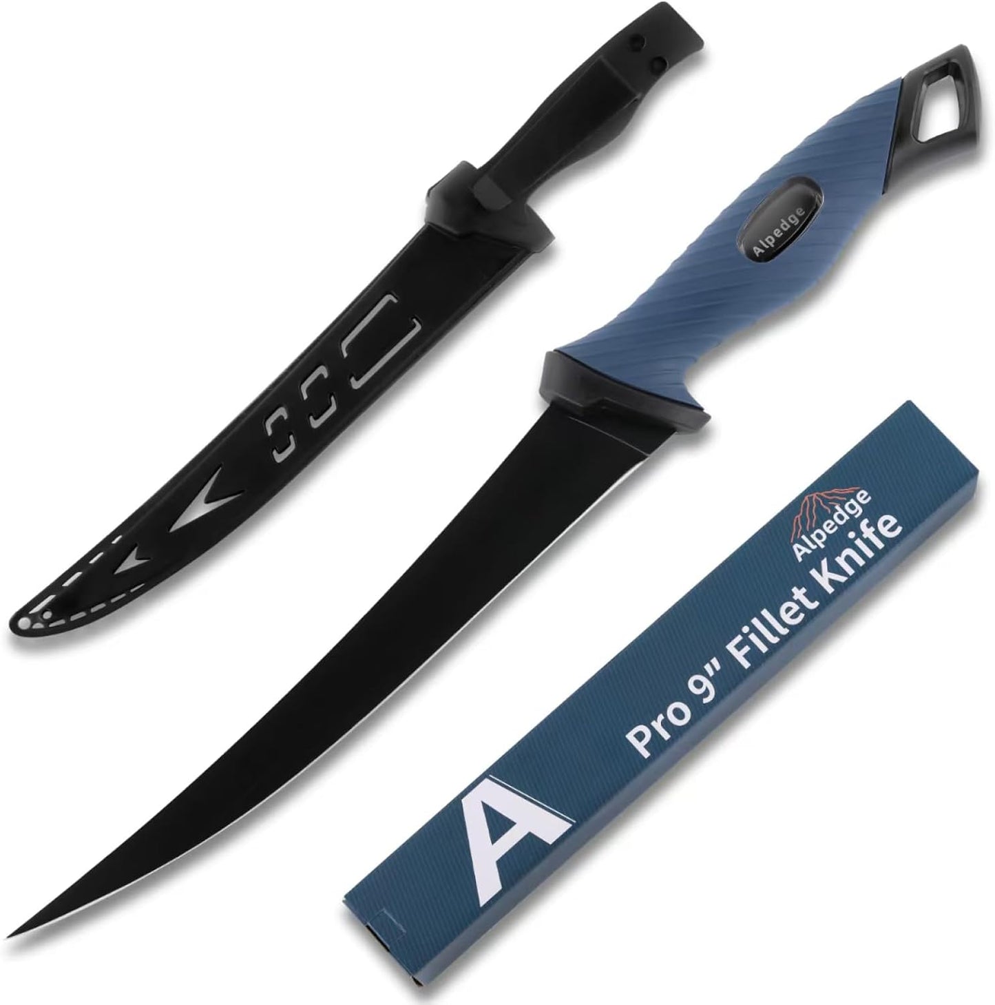 9 Inch Fish Fillet Knife - Premium German DIN 1.4116 Stainless Steel, Ultra Sharp Flexible Blade for Fish Filleting, Salmon, Trout, Non-Slip Handle, Professional Boning Knife with Sheath, Great for Anglers & Home Cooks
