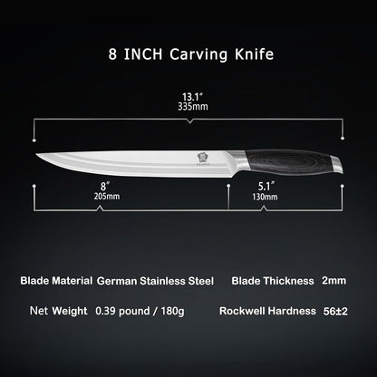 WILDMOK Meat Cleaver Knife 7.8 Inch, Ultra Sharp Chinese Chef's Knives - Kitchen Chopping Knife, German Steel & Ergonomic Handle for Meat Cutting Vegetable Slicing