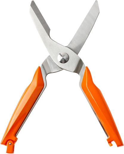 Milk Street Kitchen Shears, 3" German Steel Blade, Bone Notch, Spring-Loaded, Orange Handles, for Poultry, Fish, and More