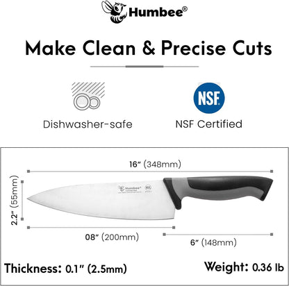 7.5-Inch Nakiri Knife, High Carbon Stainless Steel Hollow Grind Blade, Razor Sharp Edge, Ergonomic Non-Slip Handle, Cleaver Style, DT-50 Series, Orange
