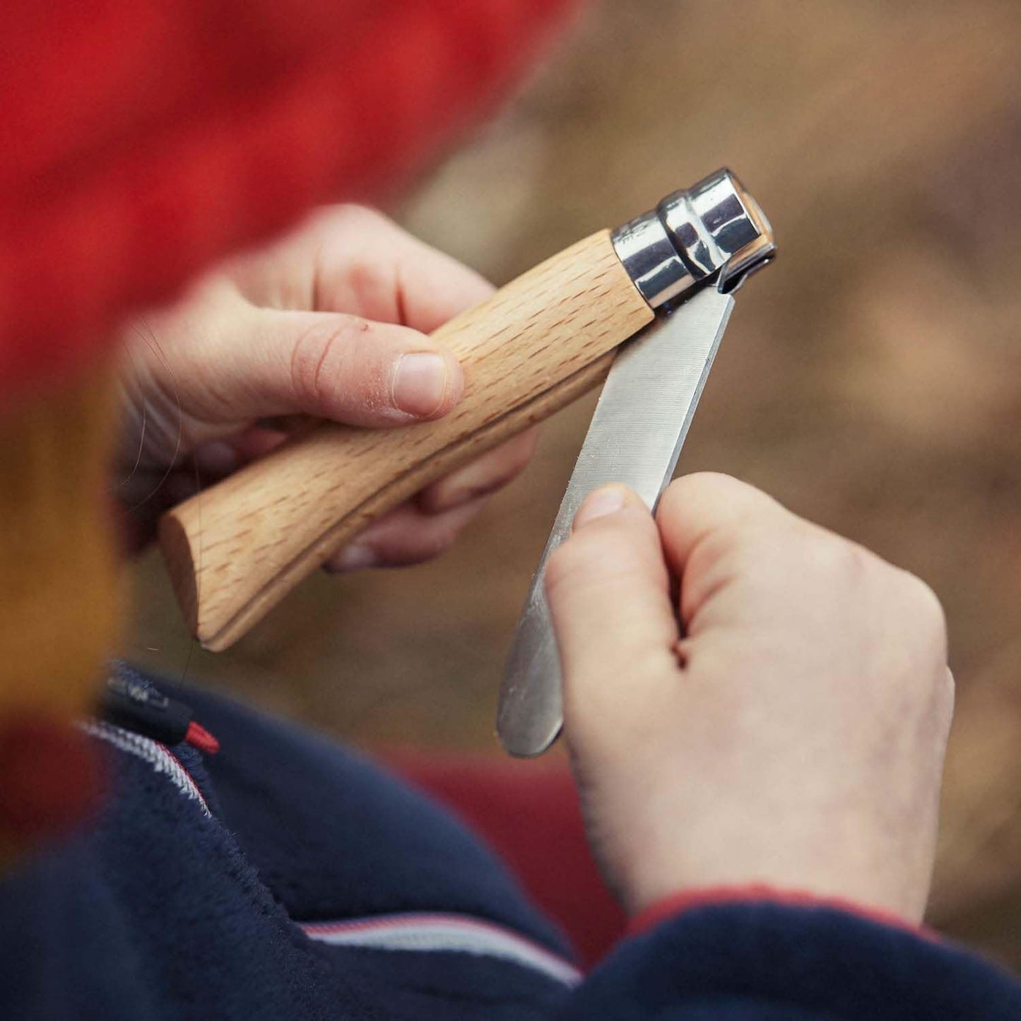 Opinel My First Opinel No.7 Box Set with Sheath - Stainless Steel Children’s Folding Pocket Knife with Safety Rounded Tip