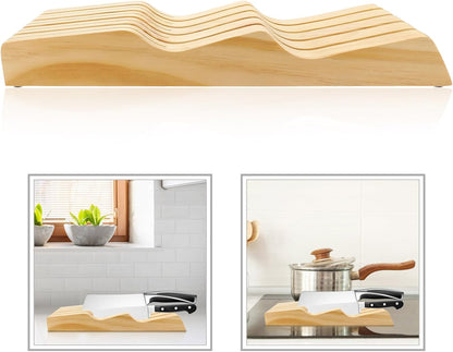 PRETYZOOM Drawer Style Knife Storage Rack Home Knives Block Organize Your Kitchen