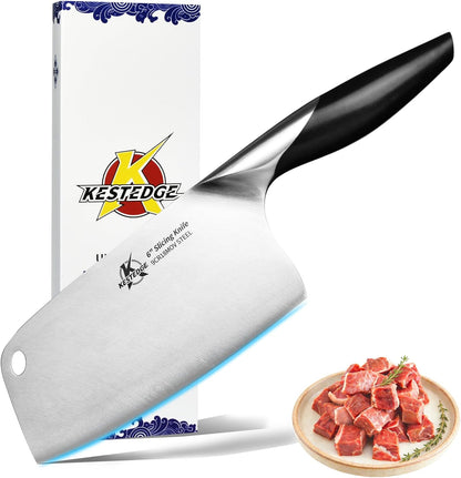 6-Inch Meat Cleaver Butcher Knife – 1.2 lbs Lightweight Chinese Cleaver for Small Hands, Seniors & Women – Sharp 9Cr18MoV Vegetable Cleaver for BBQ, Bones & Home Kitchen