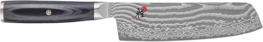 Miyabi Kaizen II Japanese 6.5-inch Nakiri Knife, Vegatable Knife, Black Pakkawood Handle, 48-Layer Flower Damascus Pattern, Handrafted in Seki, Japan