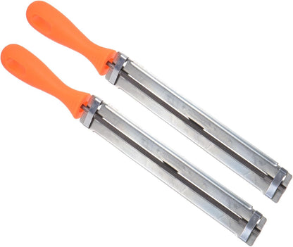 Chainsaw File Holder, 3/16" (4.8mm), Chrome Steel Round Sharpener Files with Angle Guides - (Applications: for Sharpening Chain Saws), 2pieces