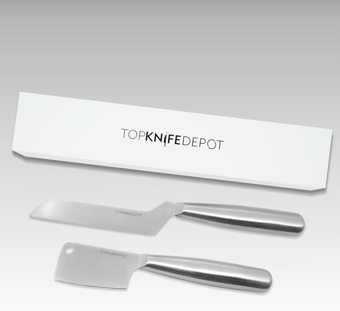 TopKnife 2-Pc Firm Cheese Knife Set - Magnetic Box Included