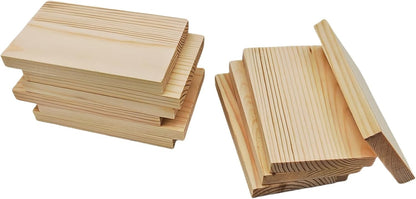 4PCS Rectangle Wood Boards Unfinished Wood Blocks for Crafting, 8x6x1in Blank Whittling Wooden Blocks for Wood Carving,Painting & Burning